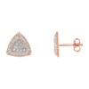 Haus of Brilliance 14K Rose Gold over Silver Diamond Accented Trillion Shaped Stud Earrings - 3 of 4