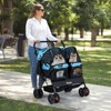 Tangkula Double Pet Stroller w/ 2-seater Carrier Adjustable Sunshade Removable Pad - 4 of 4
