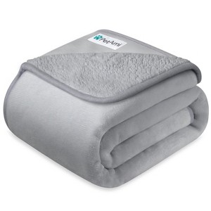 PetAmi Waterproof Dog Blanket For Pet Cat, Faux Shearling Fleece Couch Cover, Soft Plush Washable Reversible Throw - 1 of 4
