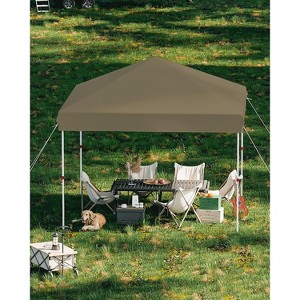 10x10 Instant Pop-Up Canopy - 1-Min One-Button Setup, UV Protection, Heavy Duty, Portable w/Roller Bag, Adjustable Height, Includes Sandbags & Stakes - 1 of 4