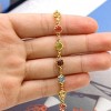RMZ GOLD NYC 18K GOLD FILLED HIGH POLISH FINSH MULTI COLOR FLOWER CRYSTAL ANKLE BRACELET - 2 of 4