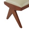 Rosselli Vegan Leather Bench - SFV5079 - Cream/Walnut - Safavieh Couture - 4 of 4