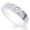 Pompeii3 Men's Diamond Wedding Ring 10K White Gold High Polished Band - 2 of 4