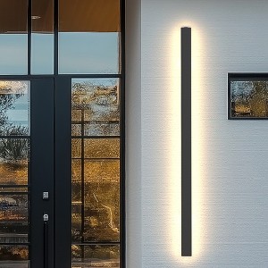 DORESshop Outdoor Wall Light 30W Waterproof IP65 Integrated LED, Warm 3000K, Black Sand Finish, 39.37in for Garden, Porch, Corridor - 1 of 4