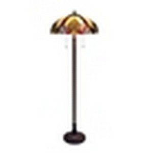 HomeStock ADIA Tiffany-Style Dark Bronze 2-Light Victorian Floor Lamp 18" Shade - 1 of 3