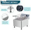 Commercial Deep Fryer with Basket and Lid, 1700W Stainless Steel Countertop Electric Oil Fryer with Temperature Control Function for Home Use - 3 of 4