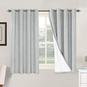 H.Versailtex Linen 100% Blackout Curtains Thermal Insulated Linen Drapes, Grommet White Liner Sold of 2 Panels - 1 of 4