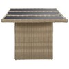 Dining Table Brown and Black PE Rattan, Glass, Powder-Coated Steel - 3 of 4