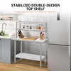 Stainless Steel Work Table with Overshelves, 36"x24" Workbench with 2 Tier 36"x12" Shelf - 2 of 4