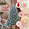Whisen 4FT Flocked Christmas Tree with Pine Needles, Eucalyptus Leaves, 404 Tips, Hinged Branches & Metal Stand - 3 of 4