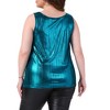 Agnes Orinda Women's Plus Size Shiny Metallic Round Neck Sleeveless Party Tank Tops - 4 of 4