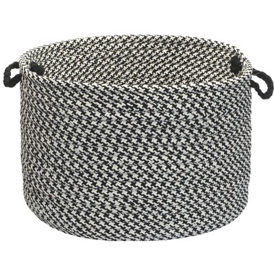 Colonial Mills Indoor/Outdoor Houndstooth Storage Basket, Black