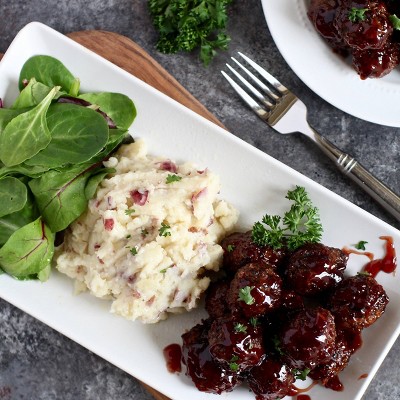 Let's Dish! Frozen Bourbon Glazed Wild Rice Meatballs - 32oz