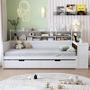 Sapphtopaz Daybed Bed Frame for Kids with 2 Storage Drawers Wood Bed Frame with Storage Shelves and Study Desk for Children's Room - 2 of 4