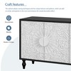 NicBex 62.99 Inch Sideboard Storage Cabinet with 4 Faceted Carved and Spliced Doors for Living Room,Office and Entryway - 4 of 4