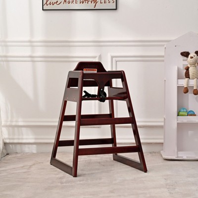 NicBex Solid Wood Baby Kids Dining Chair Booster Chair,Portable Kid Feeding Seat Chair with Safety Belt,Easy to Clean