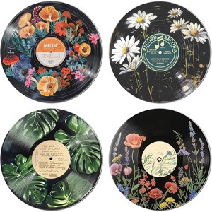 Attop Hippie Decor, Posters for Room Aesthetic - Botanical Wall Art, Record Decor, 4pcs 12" - 1 of 4