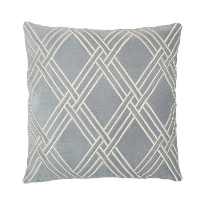 EY Essentials Mavis Fog Embroidered Velvet Pillow