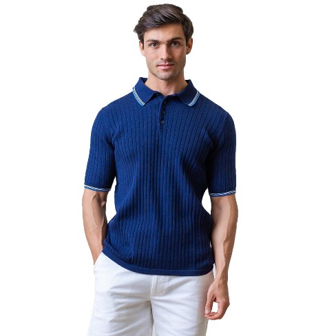 Mens short clearance sleeve polo sweater