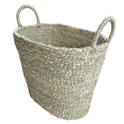 Household Essentials Tall Scoop Basket Paper Rope Natural: Handwoven ...