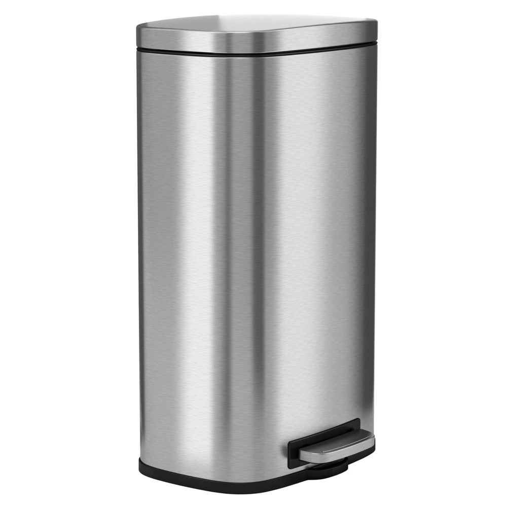 8gal Premium SoftStep Stainless Steel Step Trash Can - Halo