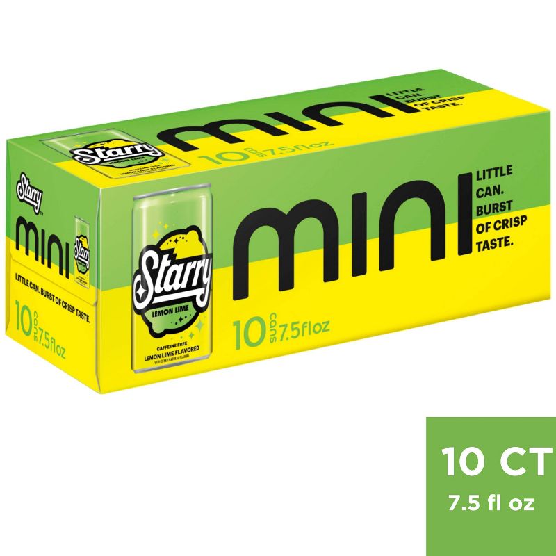 Starry Lemon Lime Soda  - 10pk/7.5 fl oz Mini Cans, 1 of 9