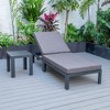 LeisureMod Chelsea Modern Outdoor Chaise Lounge Chair With Side Table - 3 of 4