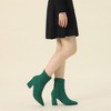 Allegra K Women's Pointy Closed Toe Size Zipper Chunky Heel Ankle Boots - 2 of 4