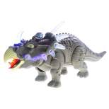 Insten Triceratops Walking Dinosaur Toy, Jurassic Dino With Lights And Sounds, Green