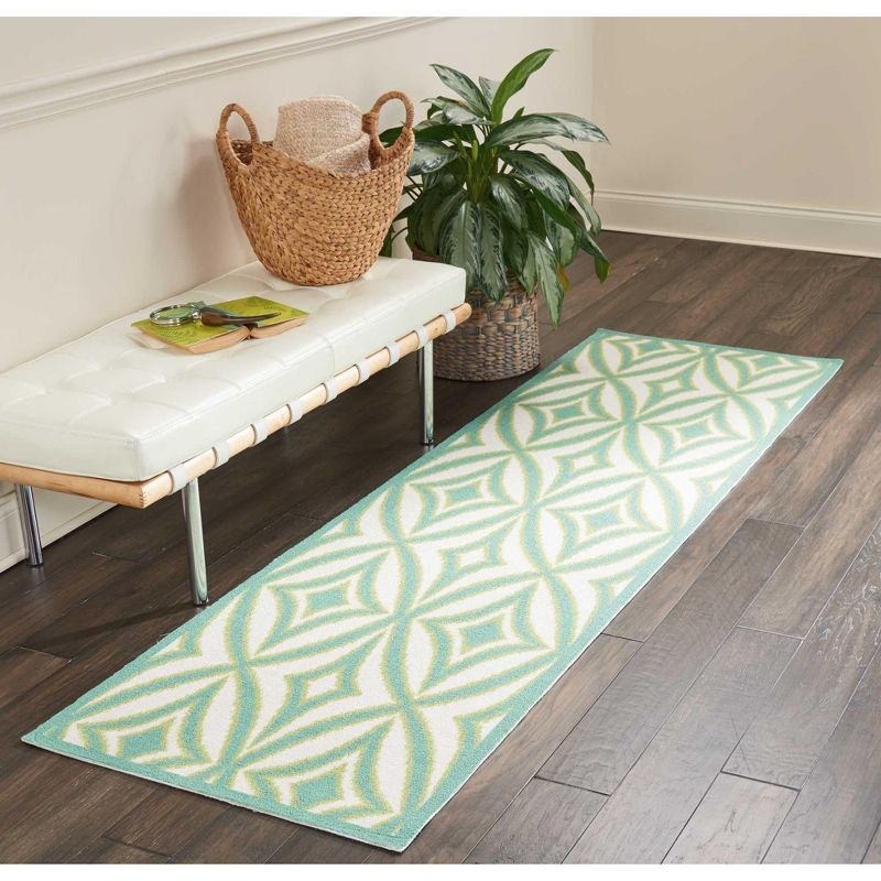 Waverly Sun & Shade "Centro" Azure Indoor/Outdoor Area Rug by Nourison, 3 of 6