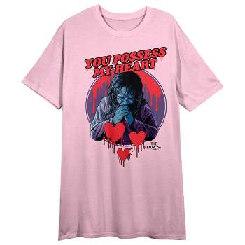 The Exorcist Valentines You Possess My Hear Crew Neck Short Sleeve Cradle Pink Women's Night Shirt