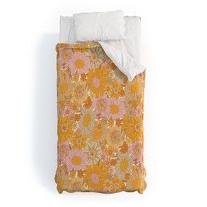 Deny Designs Iveta Abolina Retro Florals 70s Cream Bedspread Bedding Set - 1 of 2