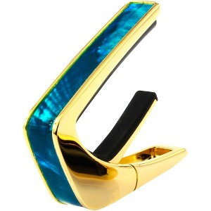 Thalia Exotic Series Gold Guitar Capo Teal Angel Wing - 1 of 3