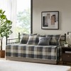 6Pcs Reversible Daybed Cover Set Rustic Lodge Herringbone Buffalo Plaid Quilted Cotton Microfiber - 3 of 4