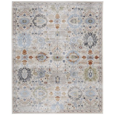 Melrose Traditional Floral & Botanical Tan/Blue/Red Area Rug