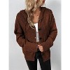 Women's Hooded Cardigan Sweaters Casual V Neck Button Down Long Sleeve Knit Cardigans Coat - 3 of 4