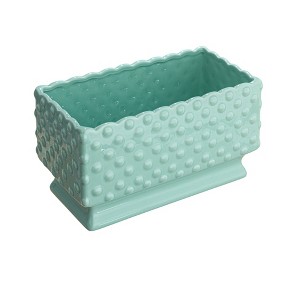 Storied Home Ceramic Hobnail Planter with Scalloped Edge and Polka Dots - 1 of 4