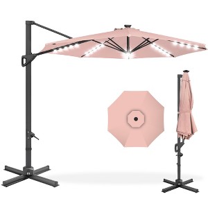 Best Choice Products 10ft 360-Degree Solar LED Lit Cantilever Patio Umbrella, Outdoor Hanging Shade - 1 of 4