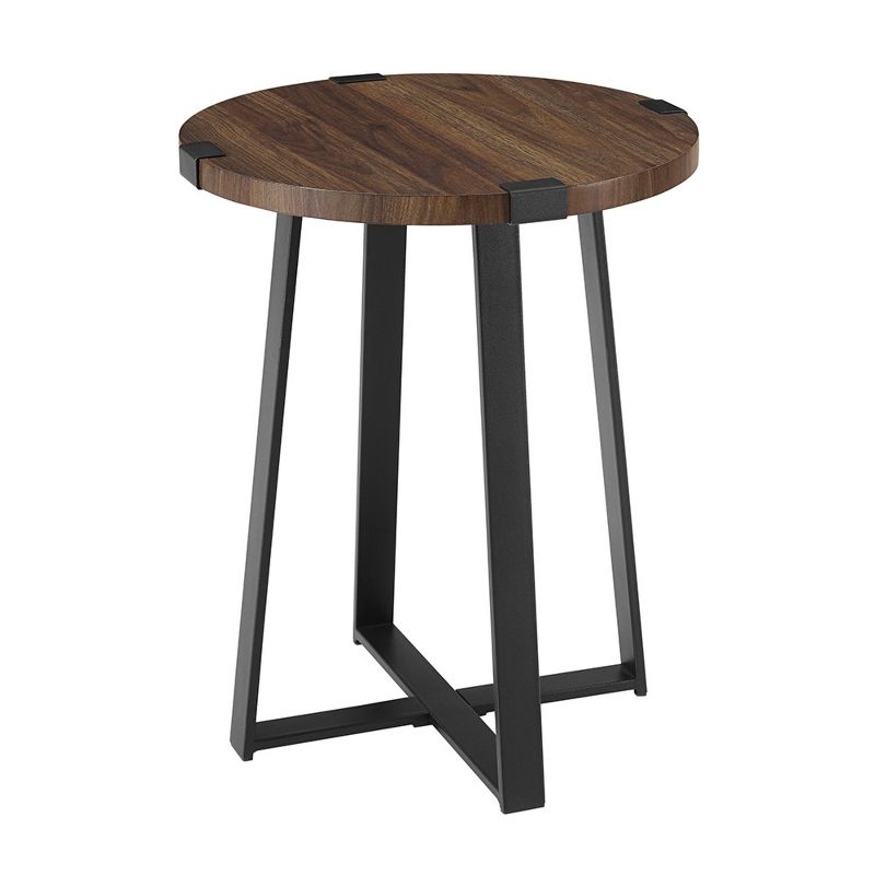 Wrightson Urban Industrial Faux Wrap Leg Round Side Table - Saracina Home, 6 of 20