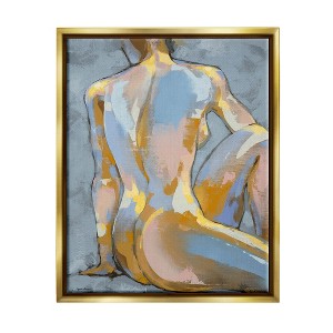 Stupell Industries Modern Blue Brushed Sitting NudeFloater Canvas Wall Art - 1 of 4