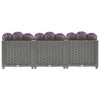 vidaXL Raised Bed 47.2"x15.7"x15", Light Gray Polypropylene Flower Box Garden Planter for Patio, Balcony, and Outdoor Spaces - Stylish Rattan Pattern - 3 of 4