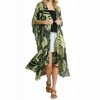 Women's Satin Tropical Plant Print Open Front Kimo - umgee - 4 of 4