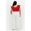 Women's Plus Size Frill Shoulder Bodysuit - red | CITY CHIC - 2 of 4
