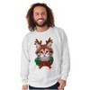 Christmas Reindeer Kitten Adorable Sweatshirt for Men or Women Brisco Brands - 4 of 4