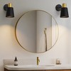 8 in. 2-Pack Black and Gold Wireless Wall Sconces, Dimmable LED Wall Lights with Remote Control for Bathroom - 2 of 4