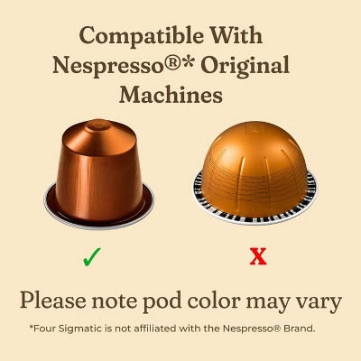 Four Sigmatic Focus Organic Medium Roast Nespresso Compatible Espresso Coffee Pods - 10ct