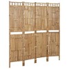 vidaxl 4-Panel Bamboo Room Divider/Privacy partition for Garden or Home Decor, Folding Screen 63" W x 70.9" H, Indoor/Outdoor use, Brown - 2 of 4