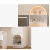 Modern 3 Drawers Vanity Desk with Light and Mirror, Large Dressing Table with Vanity Stool, Power Outlet & Light Strip for Bedroom, White - 3 of 4