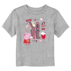 Toddler's Peppa Pig Friends Love Letters T-Shirt - 1 of 3