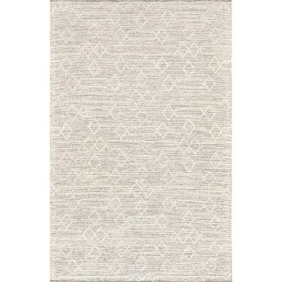 Nuloom Lucile Moroccan 5x8 Wool Indoor Area Rug for Living Room Bedroom Dining Room Kitchen, Dark Grey/Ivory